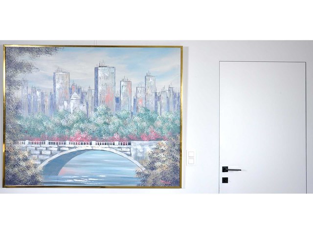 R. elliot - skyline - olie op doek - 119x149 cm - afbeelding 3 van  13