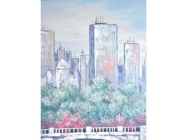 R. elliot - skyline - olie op doek - 119x149 cm - afbeelding 12 van  13