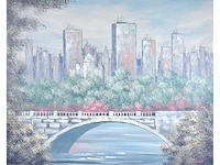 R. elliot - skyline - olie op doek - afbeelding 1 van  13
