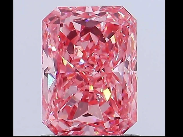 Radiant diamond 1.02 ct fancy pink vs1 (igi certified) - afbeelding 1 van  5
