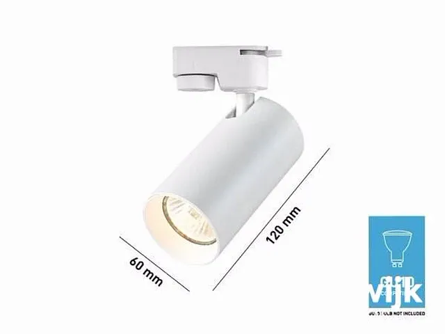 Railspot gu10 armatuur cilinder zand wit met ring draaibaar - afbeelding 4 van  5