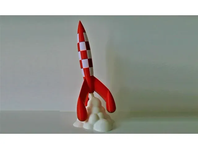 Raket kuifje - 54cm + stoom - pvc - afbeelding 1 van  12