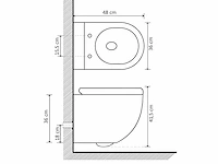 Randloos wandcloset met bidetfunctie keramisch wit + bevestigingsbeugel - afbeelding 4 van  19