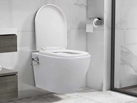 Randloos wandcloset met bidetfunctie keramisch wit + bevestigingsbeugel - afbeelding 1 van  19