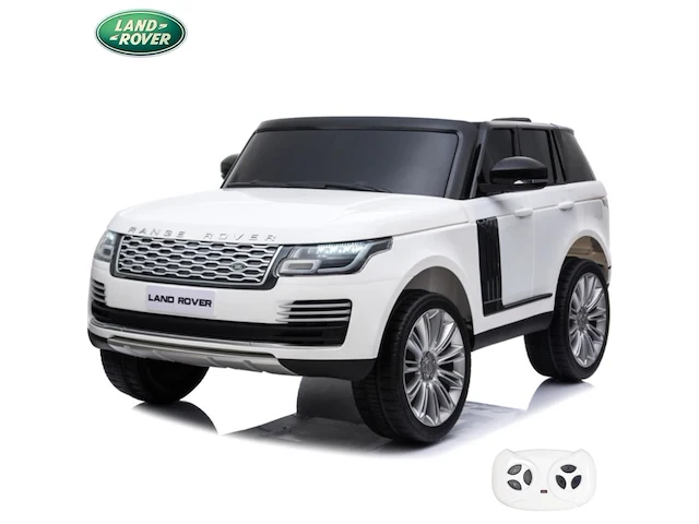 Range rover vogue elektrische kinderauto 12v - 2-zits - 1 tot 6 jaar - rubberen banden - wit (nieuw) - afbeelding 1 van  8