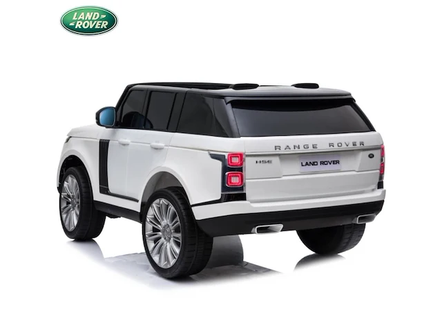 Range rover vogue elektrische kinderauto 12v - 2-zits - 1 tot 6 jaar - rubberen banden - wit (nieuw) - afbeelding 2 van  8
