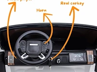 Range rover vogue elektrische kinderauto 12v - 2-zits - 1 tot 6 jaar - rubberen banden - wit (nieuw) - afbeelding 4 van  8