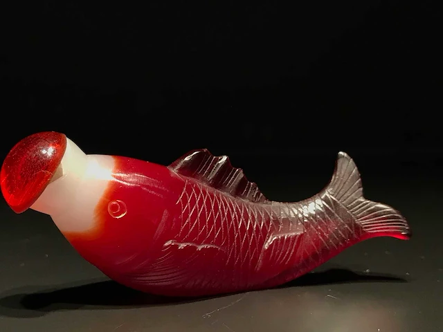 Rare snuff bottle koi fish shaped - afbeelding 6 van  13