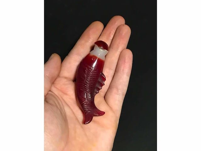 Rare snuff bottle koi fish shaped - afbeelding 12 van  13