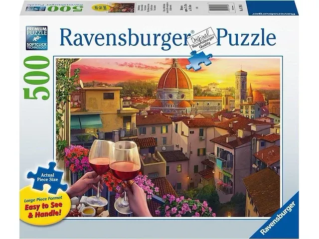 Ravensburger puzzel wijn drinken op het terras - legpuzzel - 500 stukjes - afbeelding 1 van  2