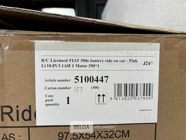 R/c licensed fiat 500e battery ride on car pink - afbeelding 4 van  4