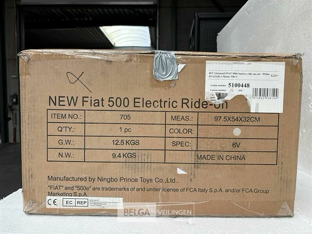 R/c licensed fiat 500e battery ride on car white - afbeelding 4 van  5