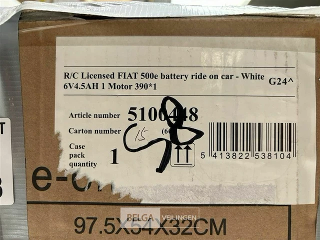 R/c licensed fiat 500e battery ride on car white - afbeelding 3 van  3