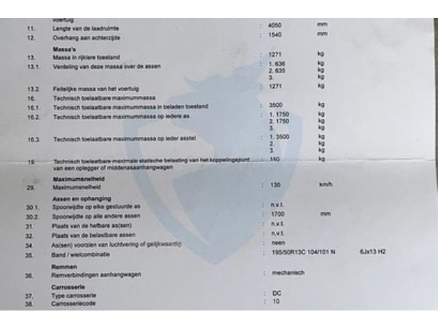 Recente kip aanhangwagen dubbele as/opbouw - afbeelding 42 van  51