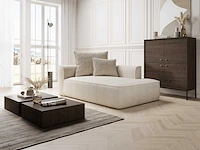 Rechte chaise longue - beige ribbelig corduroy - afbeelding 1 van  7