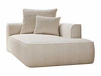 Rechte chaise longue - beige ribbelig corduroy - afbeelding 2 van  7
