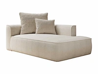 Rechte chaise longue - beige ribbelig corduroy - afbeelding 3 van  7