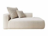 Rechte chaise longue - beige ribbelig corduroy - afbeelding 7 van  7