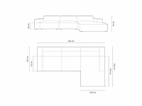 Rechter hoekbank - beige stof - afbeelding 2 van  2
