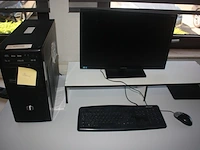 Rechthoekige schrijftafel 80x160 cm, rolbureelstoel met zwarte stoffen zit en rug, centrale eenheid cooler master, monitor samsung s24c650 (18,20,24,26) - afbeelding 3 van  7