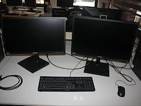 Rechthoekige schrijftafel 80x160 cm, rolbureelstoel met zwarte stoffen zit en rug, centrale eenheid dell optiplex 390 core i3, 2 monitors samsung s24e650 (18,20,35,37) - afbeelding 4 van  5