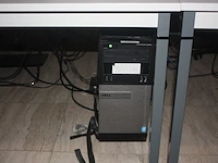 Rechthoekige schrijftafel 80x160 cm, rolbureelstoel met zwarte stoffen zit en rug, centrale eenheid dell optiplex 3020 core i3, 2 monitors samsung s24e650 (18,20,36,39) - afbeelding 3 van  6
