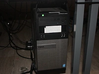 Rechthoekige schrijftafel 80x160 cm, rolbureelstoel met zwarte stoffen zit en rug, centrale eenheid dell optiplex 3020 core i3, 2 monitors samsung s24e650 (18,20,36,39) - afbeelding 4 van  6