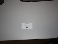 Rechthoekige schrijftafel 80x160 cm, rolbureelstoel met zwarte stoffen zit en rug, centrale eenheid hp compaq amd, monitor samsung s24e650 (18,20,38,43) - afbeelding 5 van  5
