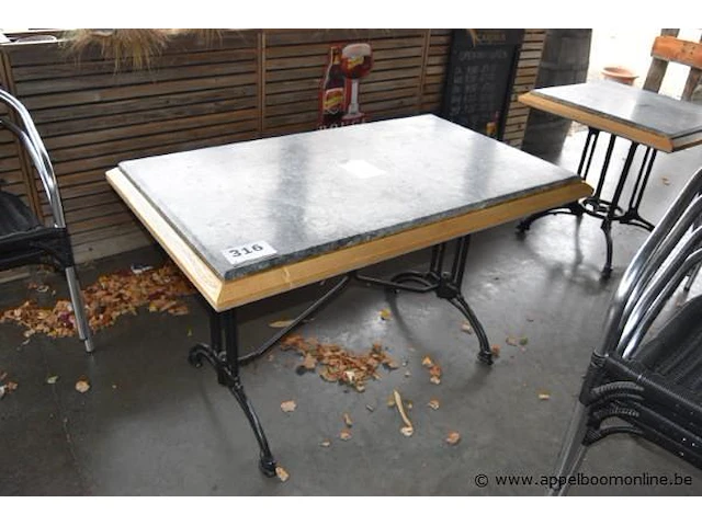Rechthoekige terrastafel vv stenen blad - afbeelding 1 van  1