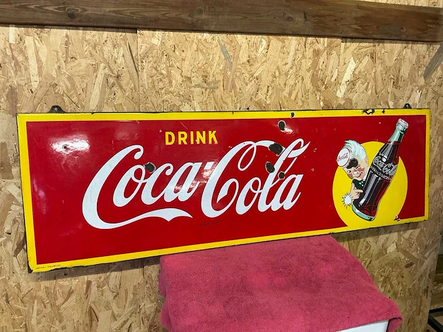 Reclamebord emaille coca cola - afbeelding 1 van  4