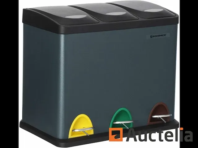 Recycling vuilnisbakken, 3-in-1 pedaal vuilnisbakken - afbeelding 1 van  7
