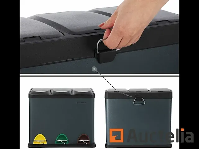 Recycling vuilnisbakken, 3-in-1 pedaal vuilnisbakken - afbeelding 2 van  7