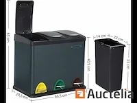 Recycling vuilnisbakken, 3-in-1 pedaal vuilnisbakken - afbeelding 4 van  7