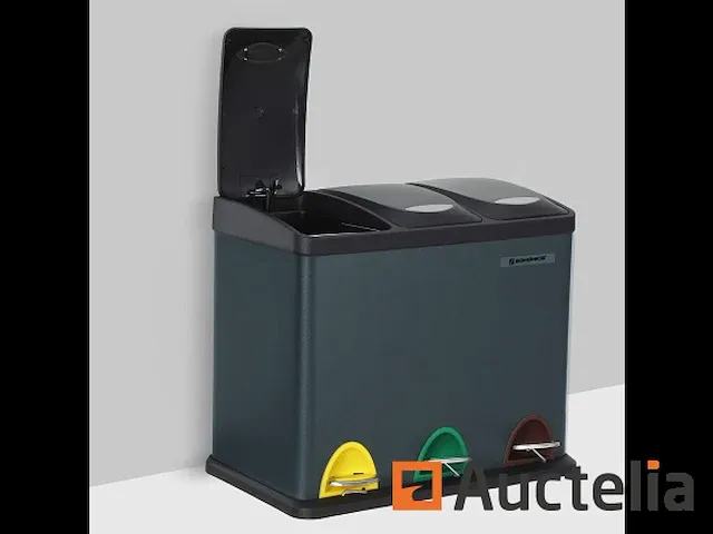 Recycling vuilnisbakken, 3-in-1 pedaal vuilnisbakken - afbeelding 5 van  7