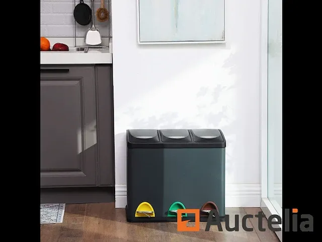 Recycling vuilnisbakken, 3-in-1 pedaal vuilnisbakken - afbeelding 6 van  7
