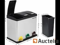 Recycling vuilnisbakken, 3-in-1 pedaal vuilnisbakken - afbeelding 2 van  6