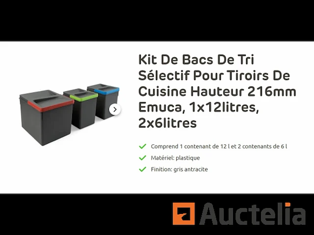 Recyclingbakset voor emuca keukenlades - afbeelding 1 van  1