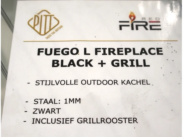 Red fire fuego l fireplace black + grill - afbeelding 5 van  5