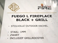 Red fire fuego l fireplace black + grill - afbeelding 5 van  5
