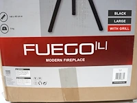 Red fire fuego l fireplace black + grill - afbeelding 3 van  3