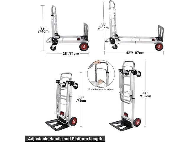 Redcamp 2-in-1 aluminium handtruck - afbeelding 6 van  6