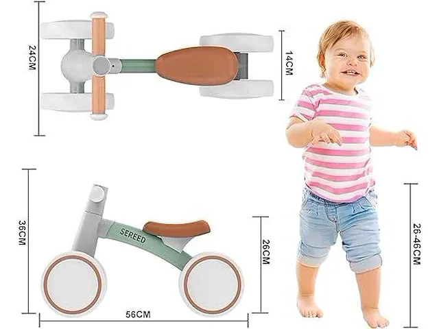 Reed loopfiets voor kinderen vanaf 1 jaar, loopfiets speelgoed voor baby's van 12-36 maanden - afbeelding 2 van  4