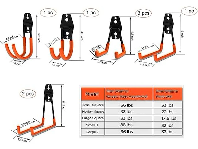 Reehi 10 x garage opberghaken - afbeelding 2 van  4