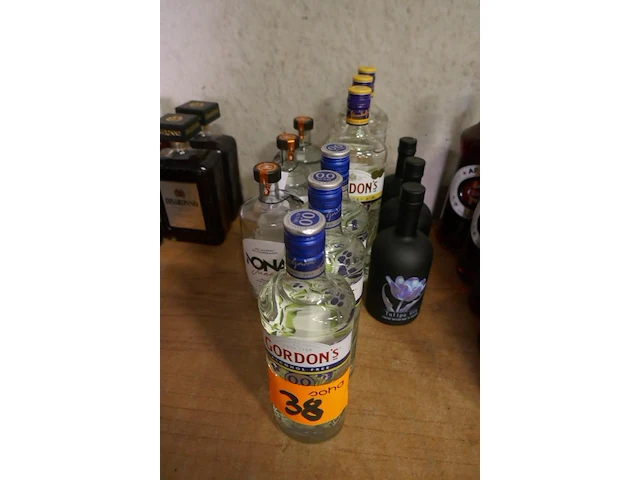 Reeks flessen gin met en zonder alcohol 12 stuks - afbeelding 1 van  4