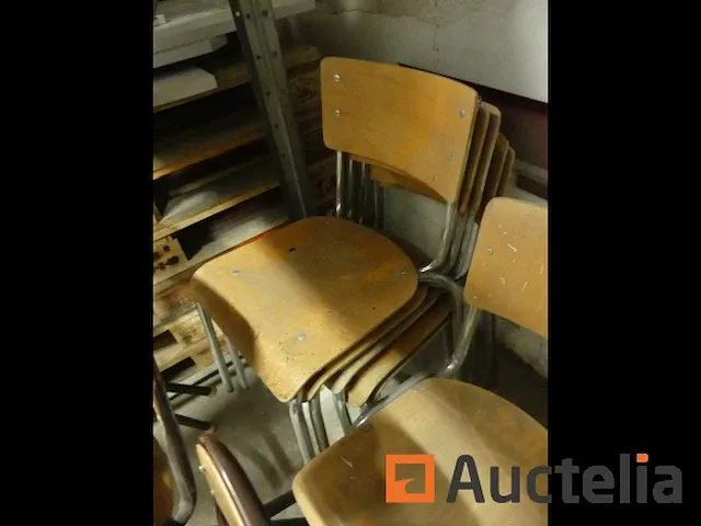 Ref appro-016-11 stoelen metaal onderstel, houten zetel - afbeelding 2 van  5