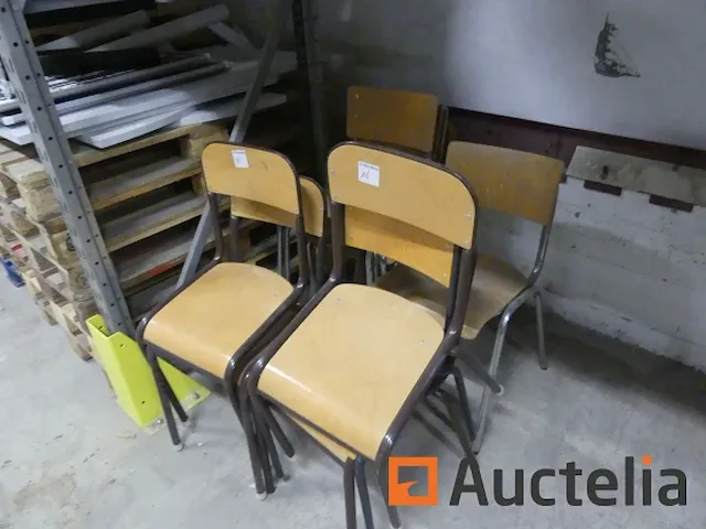 Ref appro-016-11 stoelen metaal onderstel, houten zetel - afbeelding 4 van  5