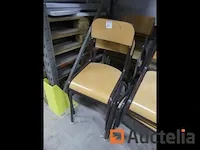 Ref appro-016-11 stoelen metaal onderstel, houten zetel - afbeelding 5 van  5