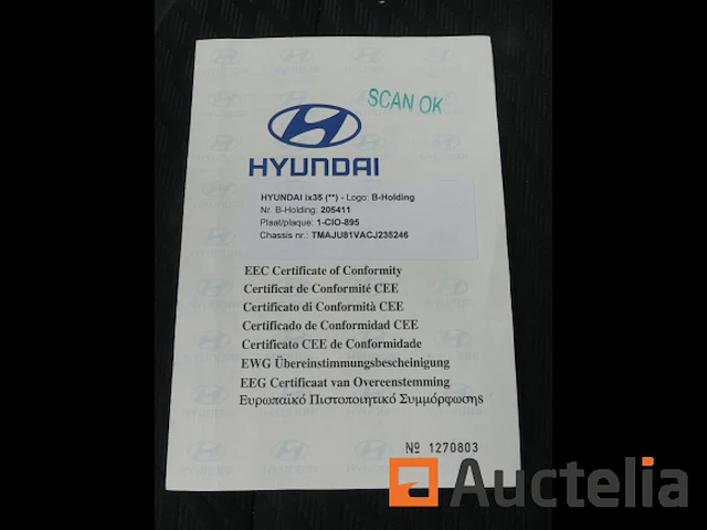 Ref:1-cio-895 - hyundai ix35 auto - chassisnummer: tmaju81vacj235246 - afbeelding 5 van  9
