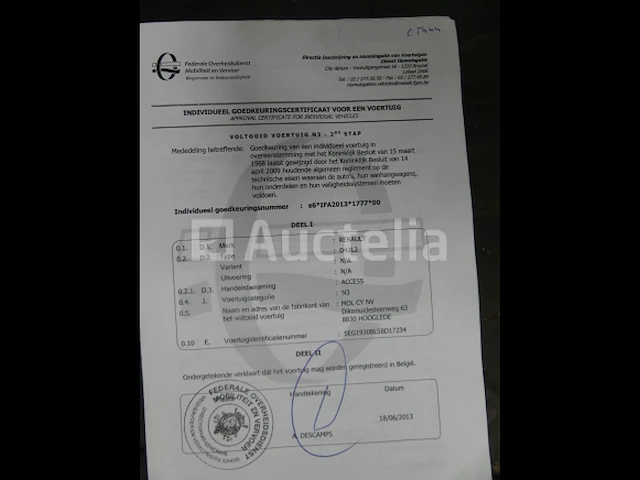 Ref:1444 - renault access vuilniswagen (2013-185.358 km) (vin:seg1930bl5bd17234) - afbeelding 4 van  34
