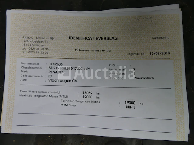 Ref:1449 - renault access vuilniswagen (2013-174.062 km)(vin: seg1930bl5bd17227) - afbeelding 2 van  39